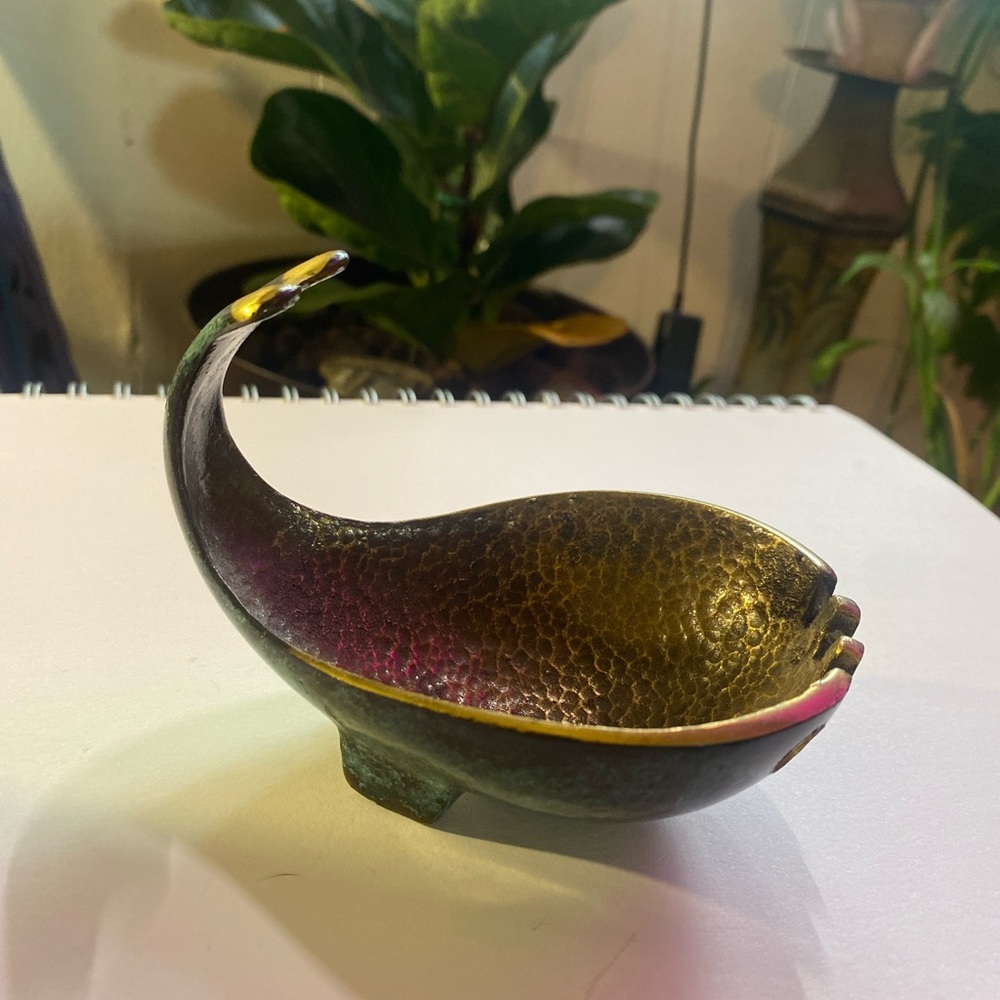 Mid-Century PacBell Brass & Verdigras Whale